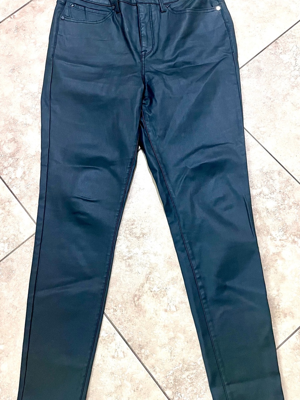Seven7 Women's Skinny Faux-Leather Jeans in Black